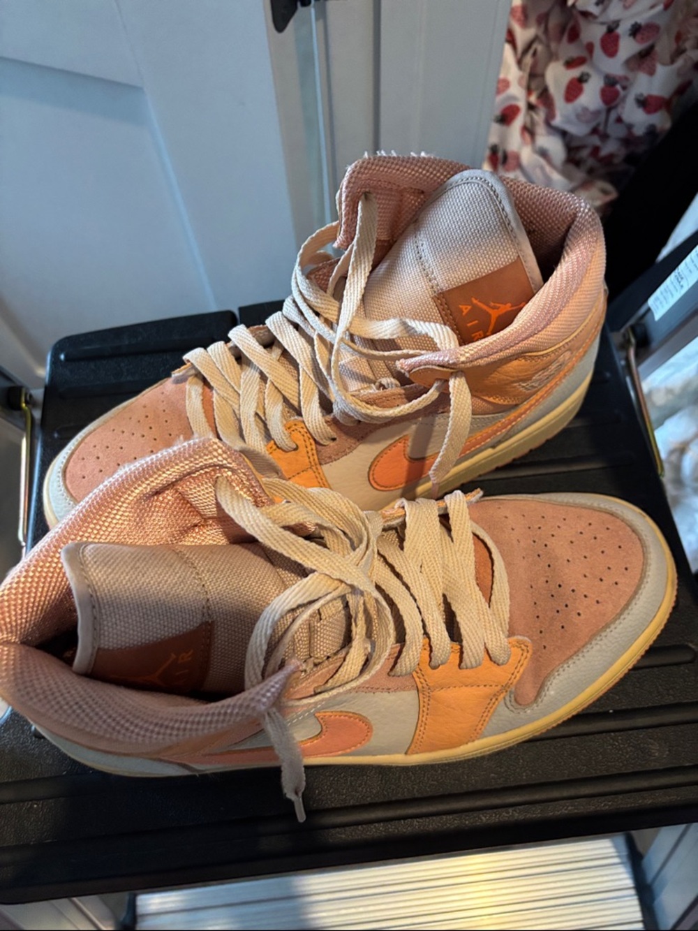 Jordan Women's High-Top Sneakers in Pink and Peach